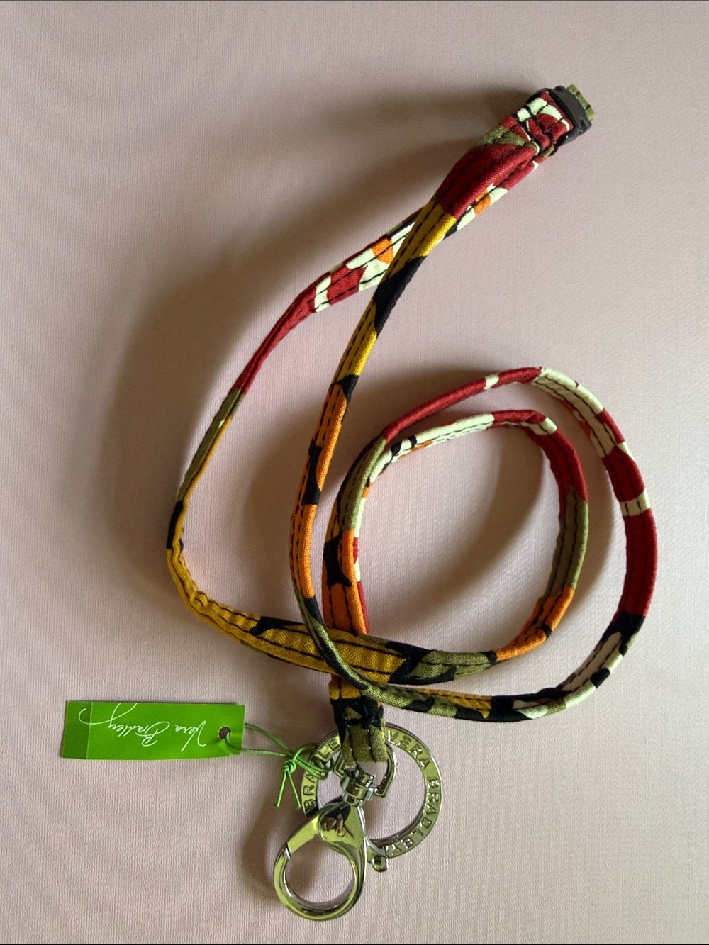 🖤Vera Bradley “Bittersweet ” RETIRED Lanyard Keychain Red, Gold, Orange, Yellow